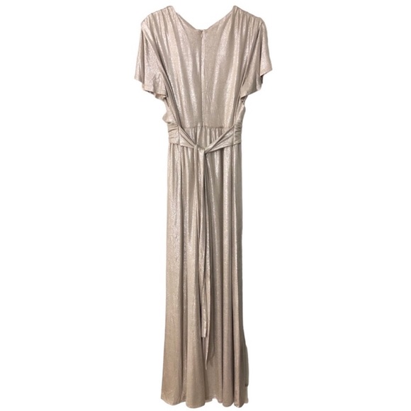 Lulus Light Gold Flutter Sleeve Maxi Dress - Picture 9 of 9
